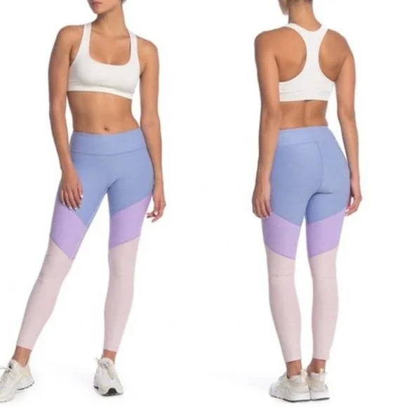 Outdoor Voices Leggings Medium Spring Lilac Colorblock 7/8 High Rise Workout - Picture 11 of 11